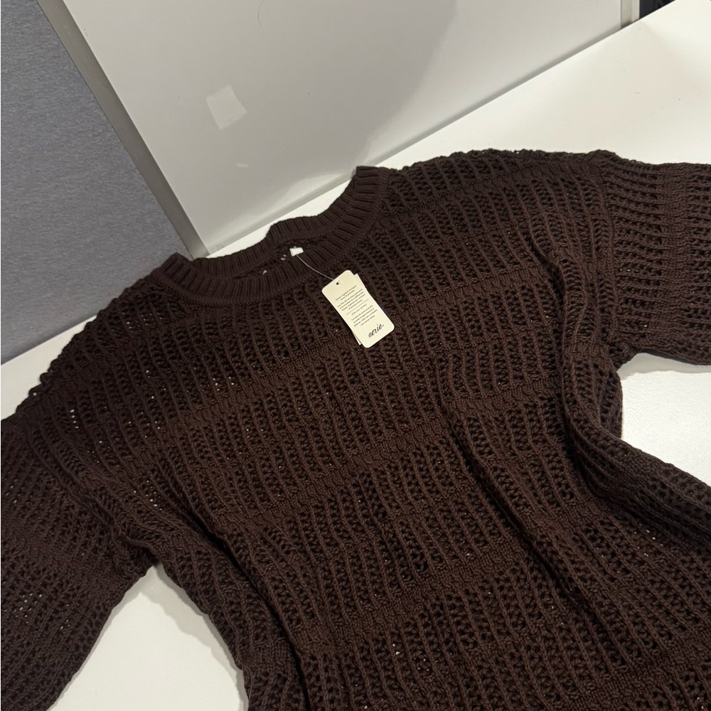 NEW aerie Cozy Brown Knit Sweater